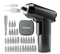 Hi-Spec 3.6V USB Electric Screwdriver with LED & Case for Assembly, Black