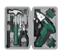 Hi-Spec 3.6V USB Power Screwdriver & Home Tool Kit for Home Repairs, Green