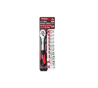 Hi-Spec 3/8 Inch Metric Socket Set with Ratchet Wrench for Workshop Repairs
