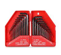 Hi-Spec 30pc Imperial & Metric Hex Allen Key Wrench Folding Set with Small & Large Sizes. Includes Mini 0.035” Up to Long 10mm