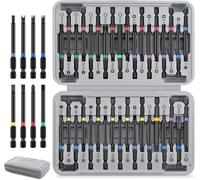 Hi-Spec 36pc 75mm Long Hex Shank Screwdriver Bit Set with Security Torx, Square, XZN, and Multi-Bits