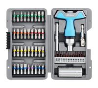 Hi-Spec 52pc Multi Screw Driver Bit Set and Universal Self Adjusting Socket Adaptor Tool with Precision, Torx and Tamperproof Security 1/4 Inch Hex Screwdriving Drill Driver Bit Accessories in a Case