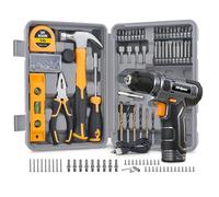 Hi-Spec 8V Cordless Drill Set & Home Tool Kit - USB Rechargeable Electric Power Drill Driver, Compact Tool Set with Essential Accessories, Gray, Perfect for DIY Repair, Maintenance, and Projects