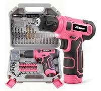 Hi-Spec 8V USB Cordless Electric Screwdriver and Bit Set, Pink