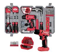 Hi-Spec 8V USB Cordless Electric Screwdriver and Home Tool Kit, Red