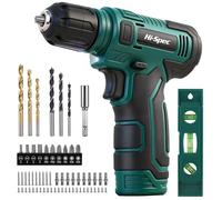 Hi-Spec 8V USB Power Drill Driver Screw Drill Bit Set. Cordless & Rechargeable Electric Drill Driver with Wall Hanging Kit,Green