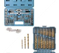 Hi-Spec 99pc HSS Titanium Drill Bit Set And 40pc Metric Tap & Die Threading Set (M3-M12) - Drilling & Tapping Workshop Bundle