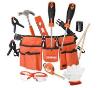 Hi-Spec Kids Real Tool Kit with Tool Belt for Building and Woodwork, Orange