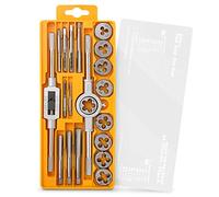 Hi-Spec 20pc Metric Tap & Die Set. Complete M3 to M12 Tapping and Threading Tools with Tap Wrench Accessories