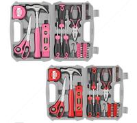 Hi-Spec Pink Tool Kit for Women, 38-Piece Essential Hand Tool Box and Hi-Spec Tool Kit Set for New Homes, Essential 42-Piece Red.