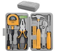 Hi-Spec Tool Kit Yellow 20pc. Small Tool Kit for Home DIY & Office Repairs. Compact and Lightweight Essential Tools in a Portable Book-Sized case.