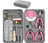 Hi-Spec Tools 17Pc Jewellery Making Tool Kit For Bracelet, Necklace, Earring 600Pc Finding Set