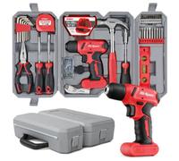 Hi-Spec Tools 8V Pink Cordless Electric Power Screwdriver & Drill Bits Set-With Battery 57Pc