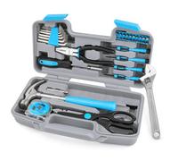 Hi-Spec Home Tool Kit for Home & Office DIY 40pc Blue - Small Essential DIY kit with Hand Tools for Household Repairs, new Homes, Travel, Office, College and Everyday DIY in a Compact Toolbox.