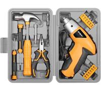 Hi-Spec Tools Cordless Screwdriver 3.6V Yellow Usb With 19Pc Diy Home Tool Kit Hi-Spec