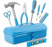 Hi-Spec Tools Hi-Spec Blue Beginner Tool Kit Set. Complete Real Hand Tools For Diy Starters & Kids