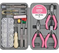 Hi-Spec Jewellery Making kit & 600pc Accessories Box Set 17 Pc Pink. Pliers & Wires for Handmade Bracelets, Necklaces, Earrings and Charms Arts & Crafts