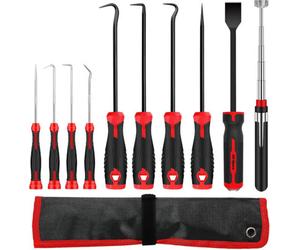 Hi-Spec Tools Magnetic Pick Up Tool Long Extra Reach Strong 10Pc Telescopic Extending Magnet