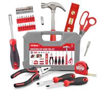Hi-Spec Tools Red Tool Kit 42 Pcs With Hammer, Screwdriver, Plier Diy