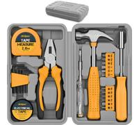 Hi-Spec 24pc Yellow Household DIY Tool Kit. Small Mini Box Set of Starter Basic Tools for Home & Office