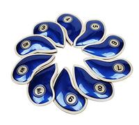 Hi Star Golf Club Cover - Blue, Pu Leather, 10Pcs (3,4,5,6,7,8,9,Pw,Aw,Sw), Fashionable and Sturdy Iron Head Covers for Mizuno, Titleist, Ping, Taylormade
