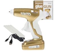 HI-TACK Rechargeable Glue Gun - 1.5 Recharge Time 2000mAh Lithium Battery, Hot Glue Gun Kit with 6 Glue Sticks for Crafting, DIY, Art, Sealing, Home Repairs, Cards