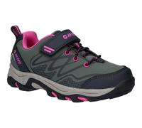 Hi-Tec Blackout Low Synthetic Soft Shell Junior Dark Forest/India Ink/Pink Hiking Boots UK 3
