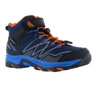 Hi-Tec Blackout Mid Synthetic Soft Shell Junior Navy/Orange/Lake Blue Hiking Boots UK 2
