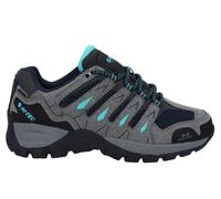 Hi-Tec Corzo Low Womens Hiking Shoes Trainers, Size 5 In Cool Grey / Navy Blue / Curacao
