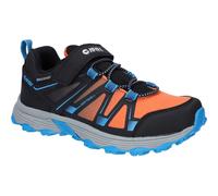 Hi-Tec Kids Unisex SCRAPPY LOW WP JR Black/Blue Danube/Flame Hiking Shoes - Size UK 10