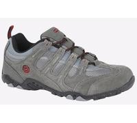 Hi-Tec Quadra Men's Walking Shoes Men's Trainers, Size 10 In Charcoal Grey/Black/Red