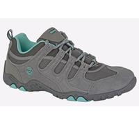 Hi-Tec Quadra Womens Trail Shoes Trainers, Size 4 In Grey/Mint