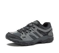 HI-TEC Ridge Low Waterproof Hiking Shoes for Men, Lightweight Breathable Outdoor Trekking and Trail Sneakers, Sizes 7 to 15, Medium and Wide Width, Castle Rock/Black, 12 UK