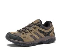HI-TEC Ridge Low Waterproof Hiking Shoes for Men, Lightweight Breathable Outdoor Trekking and Trail Sneakers, Sizes 7 to 15, Medium and Wide Width, Desert Taupe/Falcon/Black, 7.5 Wide