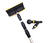 HI-TECH 13ft Water Fed Telescopic Window Cleaning Pole With Built In Squeegee Blade, Soap Dispenser, Hose Fed Extendable Extended Window Cleaner Brush Tool Kit
