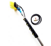 HI-TECH 16ft-20ft-24ft Telescopic Water Fed Window Cleaning Pole Kit Conservatory Hose Fed Cleaner Extendable Solar Panel Brush Kit, High Reach Window Cleaner Tool