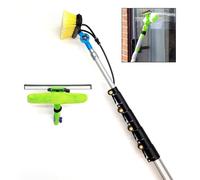 HI-TECH 16ft-20ft-24ft Water Fed Telescopic Window Cleaning Poles, Hose Fed Extendable Extended Extension Long Hi Reach, water fed squeegee Brush, Window Cleaning Kit, Solar panel Cleaning Equipment