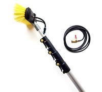 HI-TECH 16ft-20ft-24ft Window Cleaning Pole Water Fed Telescopic Extended Extension Conservatory Hose Fed Brush Kit.