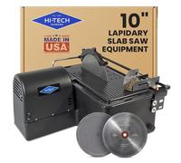 Hi-Tech Diamond 10" Lapidary Equipment Slab Saw - Rock, Stone, Glass Cutting, Slabbing, Sawing Machine Includes TWO 10" Diamond Saw Blades & Vise Attachment