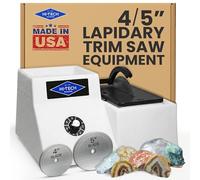 Hi-Tech Diamond 4"/5" Lapidary Trim Saw - Stone Cutter Equipment, Glass Cutter, Diamond Blades Included, Rock Polisher & Cutting Tool Set for Gems, Minerals, Stones and Crystals - 4/5 Inch, 115V Only