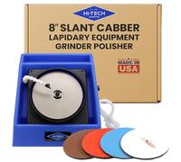 Hi-Tech Diamond 8" Slant Cabber Lapidary Equipment for Cabin Machine Stone Rock Polisher Grinder Shaper with Variable Speed Motor Includes Accessories Kit for