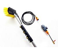Hi-Tech,Water Fed Window Cleaning Pole 4 mtrs,13 Foot Long With Built In Squeegee Blade And Soap Dispenser, Telescopic Hose Fed, Gutters Conservatory Extendable Extended Brush Kit