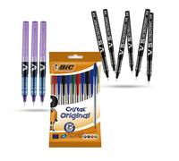 Hi Tecpoint Rollerball 3x Violet, 6x Black & 10x Cristal Original Pens Bic Multi One Size