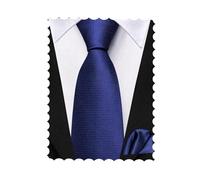 Hi-Tie Navy Blue Boys Ties Set Self Tied Ties for Boy 8-11 Solid Kids Youth Necktie and Pocket Square Set for School