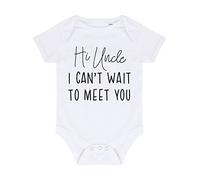 Hi Uncle I can't wait to meet you, family pregnancy announcement [BBY7] baby grow vest, 0-3 months, White
