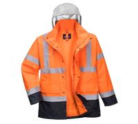 Hi-Vis 4-in-1 Contrast Traffic Jacket | High Visibility Coat | Orange Or Yellow