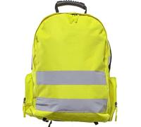 Hi Vis Backpack for Work - High Visibility Reflective Safety Rucksack for Cycling, Hiking | Waterproof Bag with Padded Shoulder Straps, Large Main Compartment & Side Pockets - Yellow