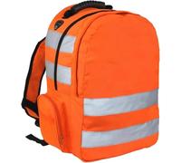 Hi Vis Backpack - High Visibility Reflective Safety Rucksack for Work, Cycling, Hiking & School | Lightweight, Padded Straps, Large Compartment & Side Pockets - Orange Bag