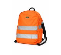 Hi Vis Backpack - High Visibility Reflective Safety Rucksack for Work, Cycling, Hiking & School | Lightweight, Padded Straps, Large Compartment & Side Pockets (Orange)