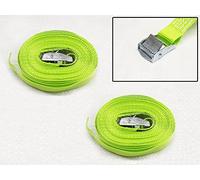Hi Vis Cambuckle Tie Down Straps 25MM 450KG 5 Metre X2 (Lashing Strap Secure Hold)